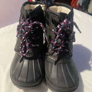 Tommy Hilfiger Kids Black Boots with Multicolor Laces